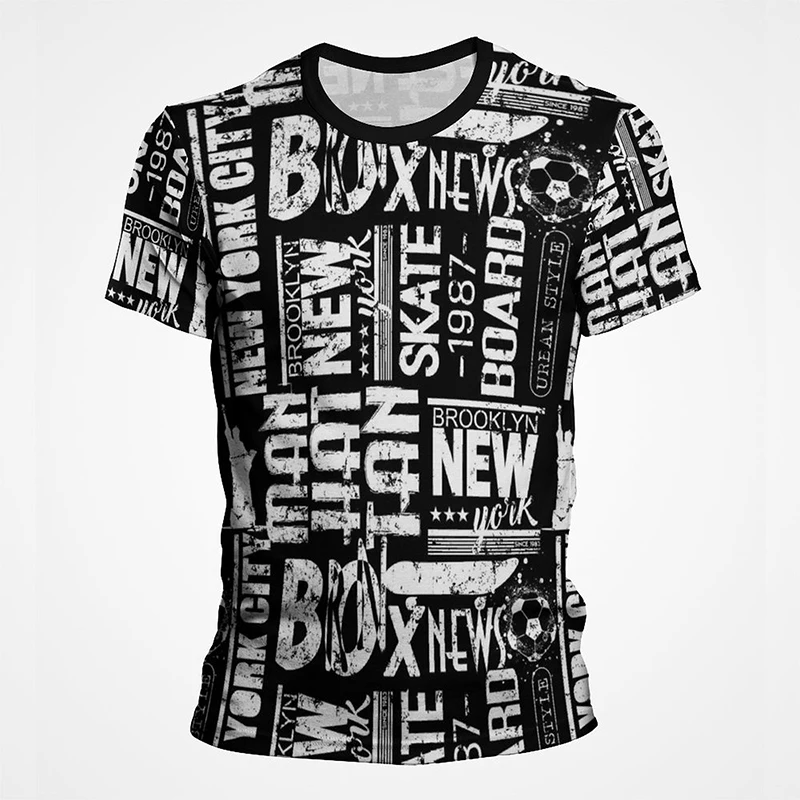

Creative Graffiti Letter T-shirt Outdoor Streetwear Short Sleeve Men Casual Sport Tops Women Gym Oversized Tee Shirt Kid Clothes
