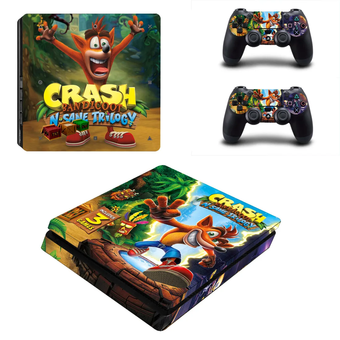 Crash Bandicoot N Skin Trilogy Ps4 Slim Skin Sticker Cover Per Console E Controller Ps4 Slim Skin Decal Vinyl