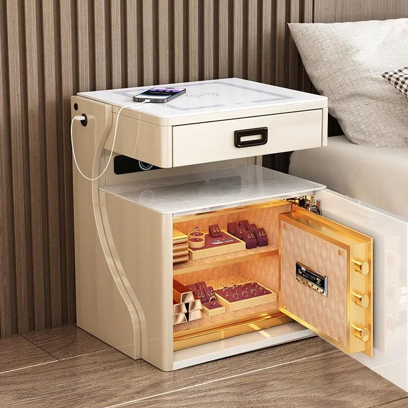 Smart Bedside Table Safe Integrated Simple Modern Bedroom Storage Cabinet Safe Password Lock Cabinet