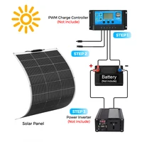 XINPUGUANG Kit de panneau solaire flexible 12V 100W, chargeur solaire à haute efficacité pour camping-car, bateau, batterie de camping 6