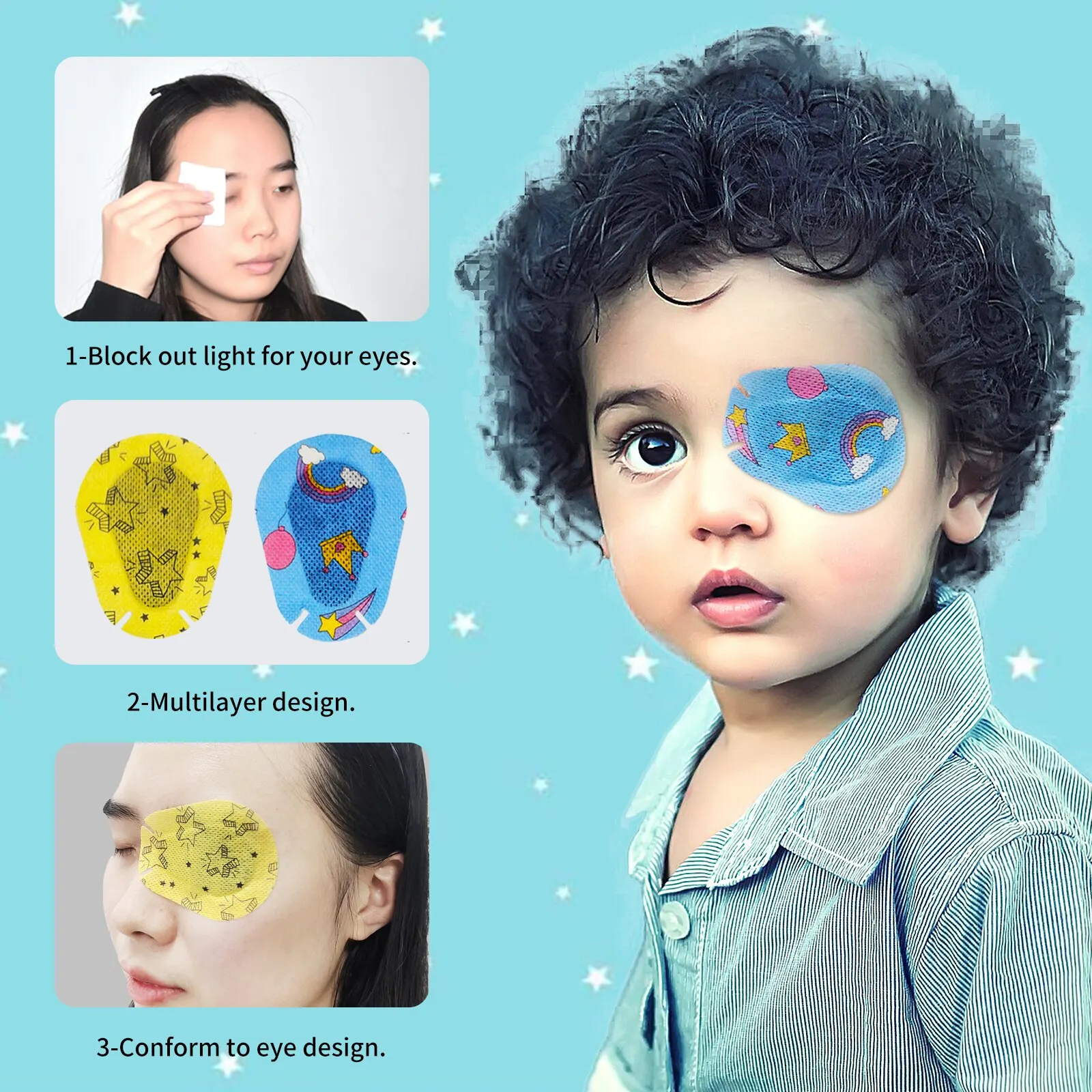 30/60pcs Cartoon Breathable Amblyopia Eye Patch Disposable Medical Sterile Kids Eye Pad Adhesive Bandages First Aid Lazy Eye Hot 3