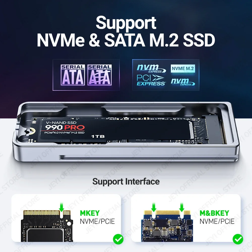 M.2 SSD Reader NVMe & SATA to USB-C PCIe SSD Docking Station USB 3.2 10Gbps Solid Disk Adapter With Write Protection ssd enclosure,hard drive enclosure,hard drive adapter,ssd adapter,hdd docking station