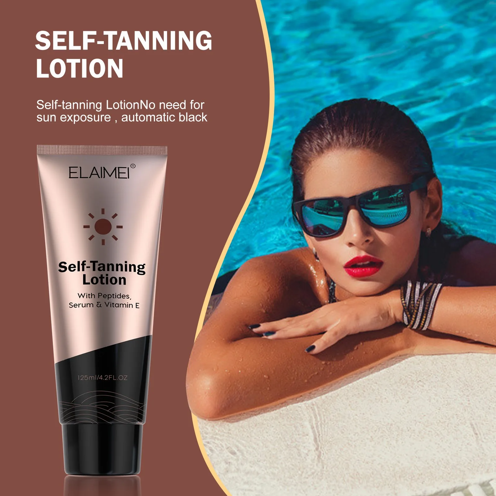 Elaimei 1pcs 125ml New Tanning Cream Self Tanning Cream Tanning Cream Bronze Breast Milk Free