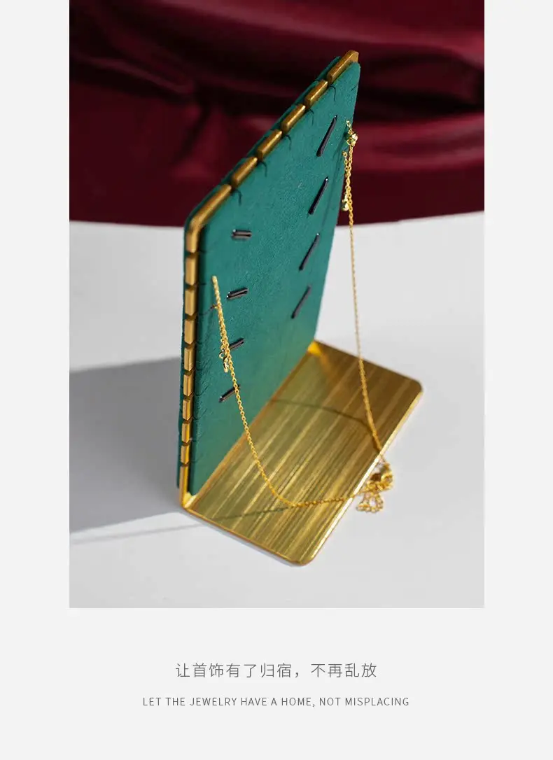 Velvet Metal Necklace Holder Display Stand – Elegant Pendant Show Shelf for Jewelry Pac... - SKU NHDS1049 - UGI Packaging