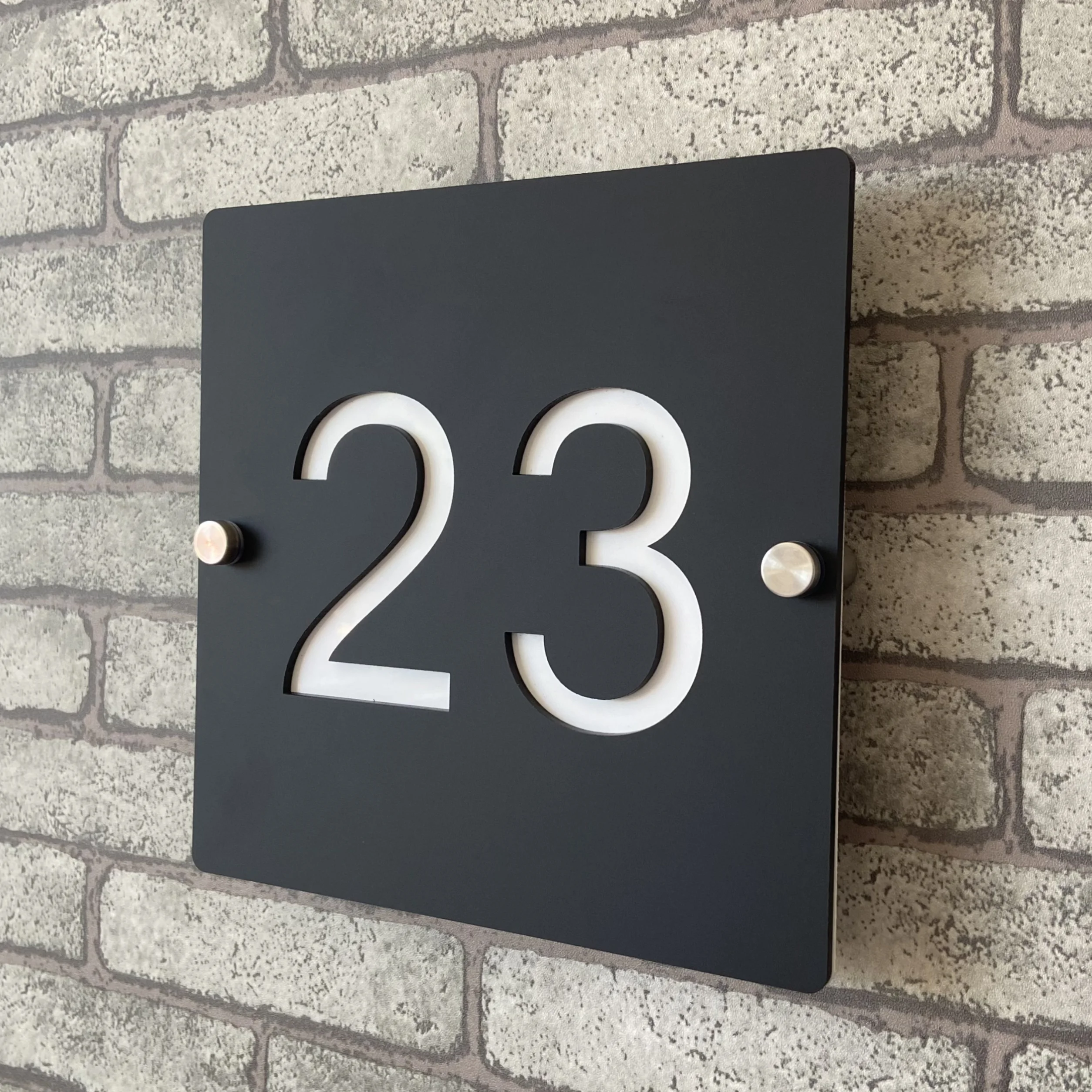 House Number Sign Plate Personalized Nordic Wall Decor Outside Address Name Door Room