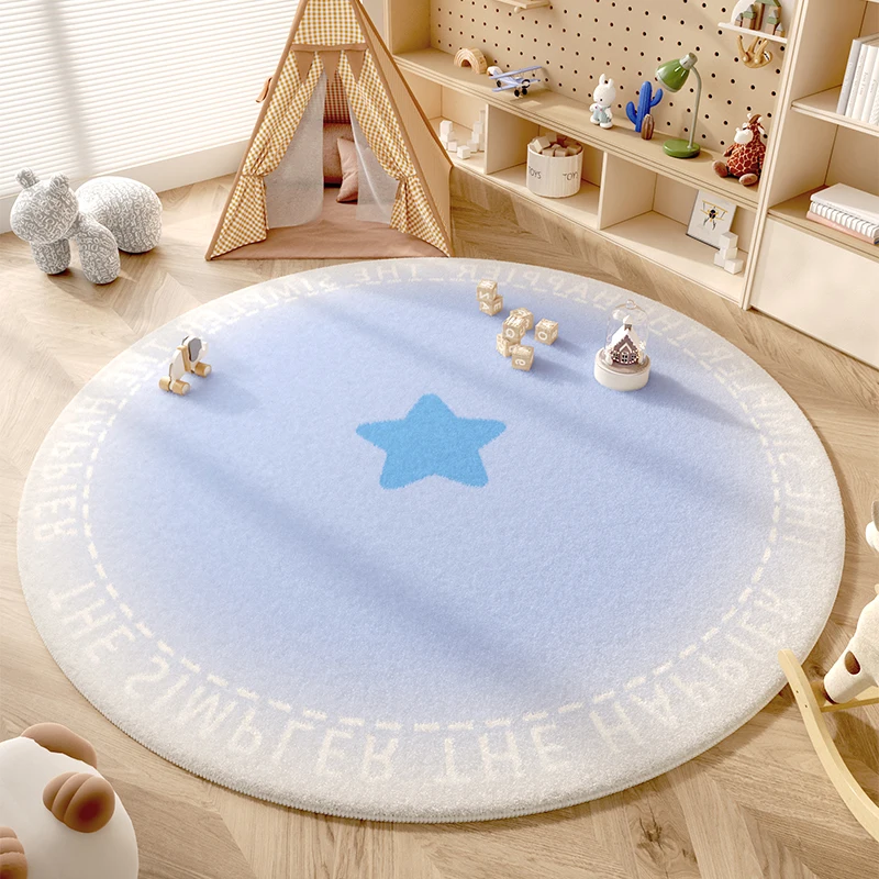 Pink Girl New Round Carpet Children Room Warm Fluffy Soft Decorative Carpets Geometric Love Anti Slip Rug Carpet for Living Room 3