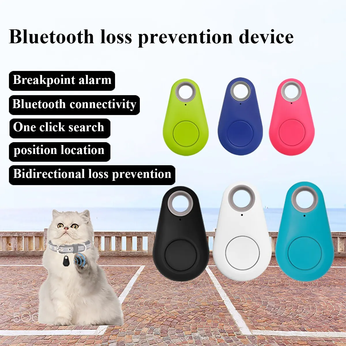 Fdit Traqueur Bluetooth Mini Bluetooth Tracker Bag Wallet Key Pet Anti Lost  Smart Finder Locator Alarm (noir)