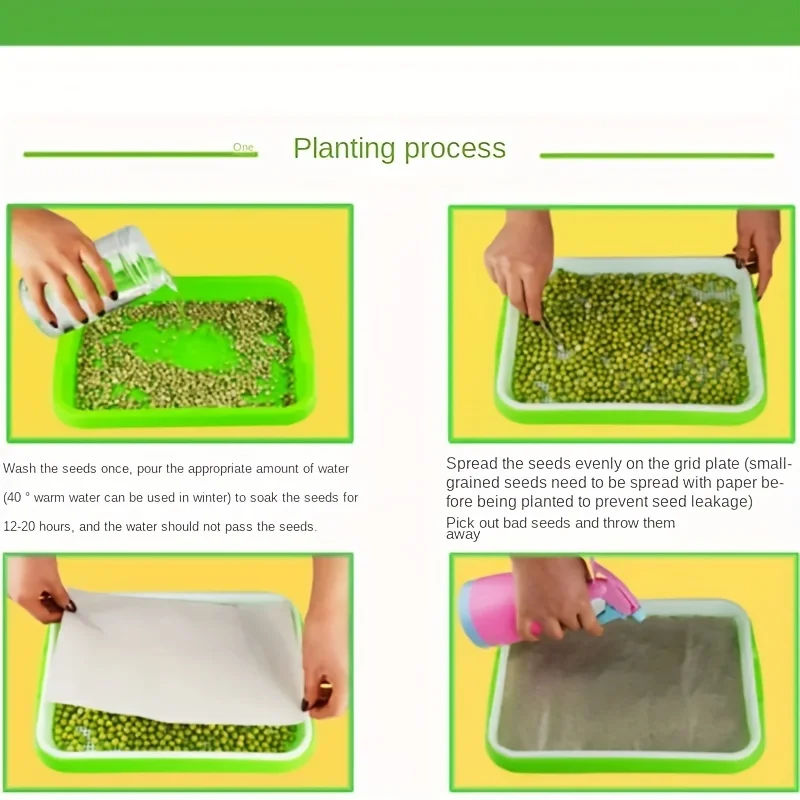 Plastic Sprouter Tray Grow Nursery Pots Vegetable Soilless Nursery Trays for Sprout Hydroponic Tray Garden Potted