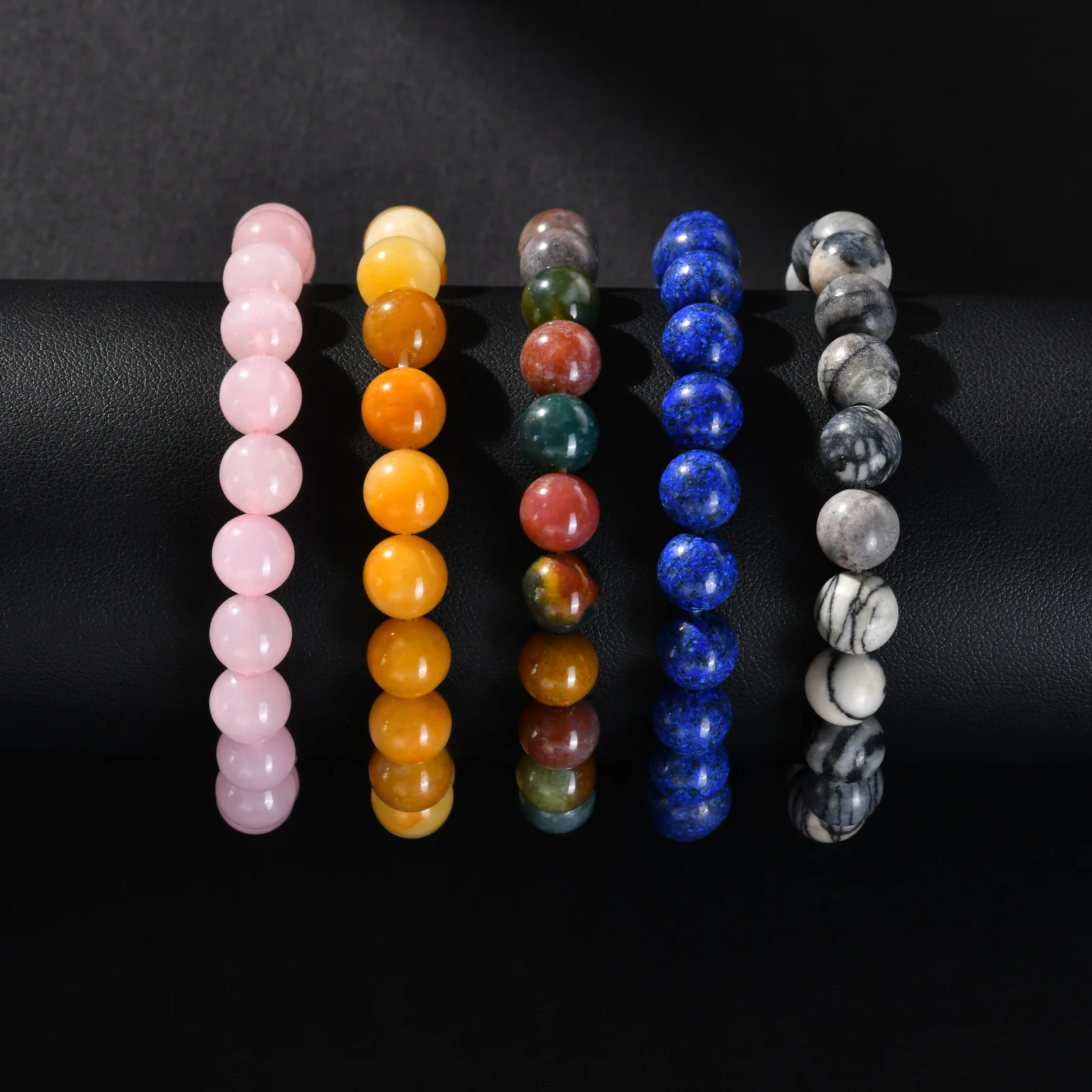 Reiki Blaues Perlenarmband für Männer, Natursteinarmband zur Förderung der Durchblutung, Yoga-Energie-Schmuck Geschenk – Detail 4