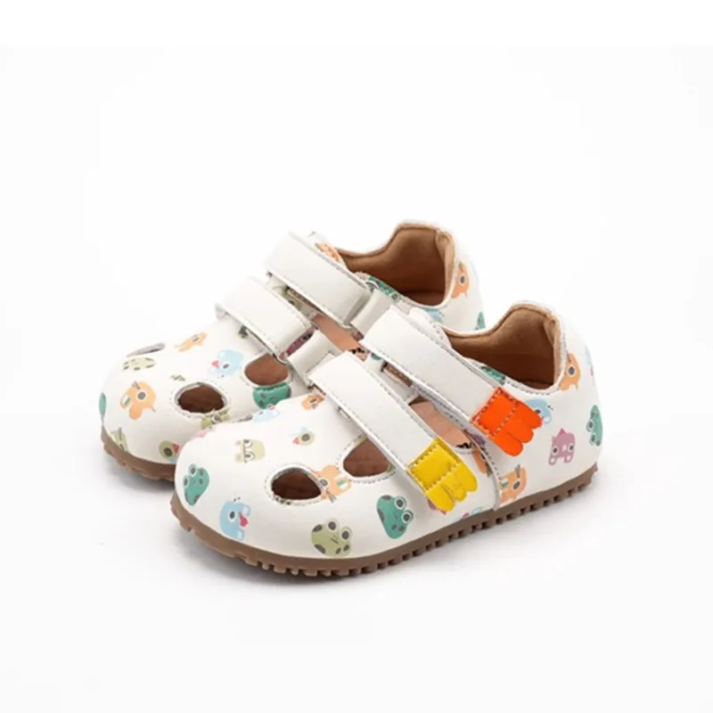 

New Spring Baby Shoes Leather Cut-outs Toddler Girls Barefoot Shoes Soft Sole Outdoor Tennis Fashion Little Kids Sneakers 18-25