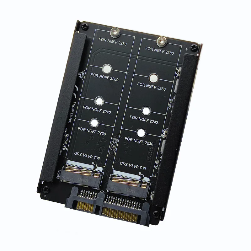 Oullx M.2 Ngff Dual Ssd b Mais m Chave para 25 Polegada Sata3.0 Cartão Adaptador b Chave com Enclosure Socket Não Suportado Chave Nvme m