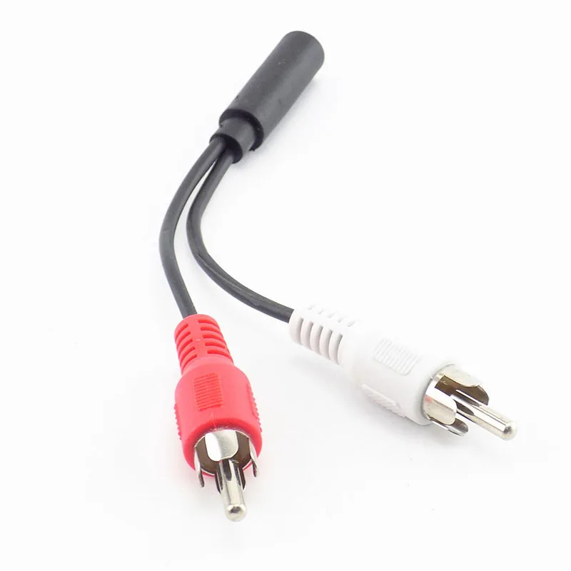 

3.5mm RCA Female Connector Jack Stereo Cable Y Plug To 2 RCA Male Adapter 3.5 Audio Aux Socket Connector To Headphone Music Wire