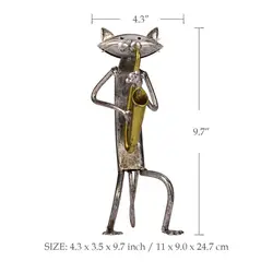 Charming Three Cat Metal Music Band Ornament - Modern Home Decor Gift (Saxophone)