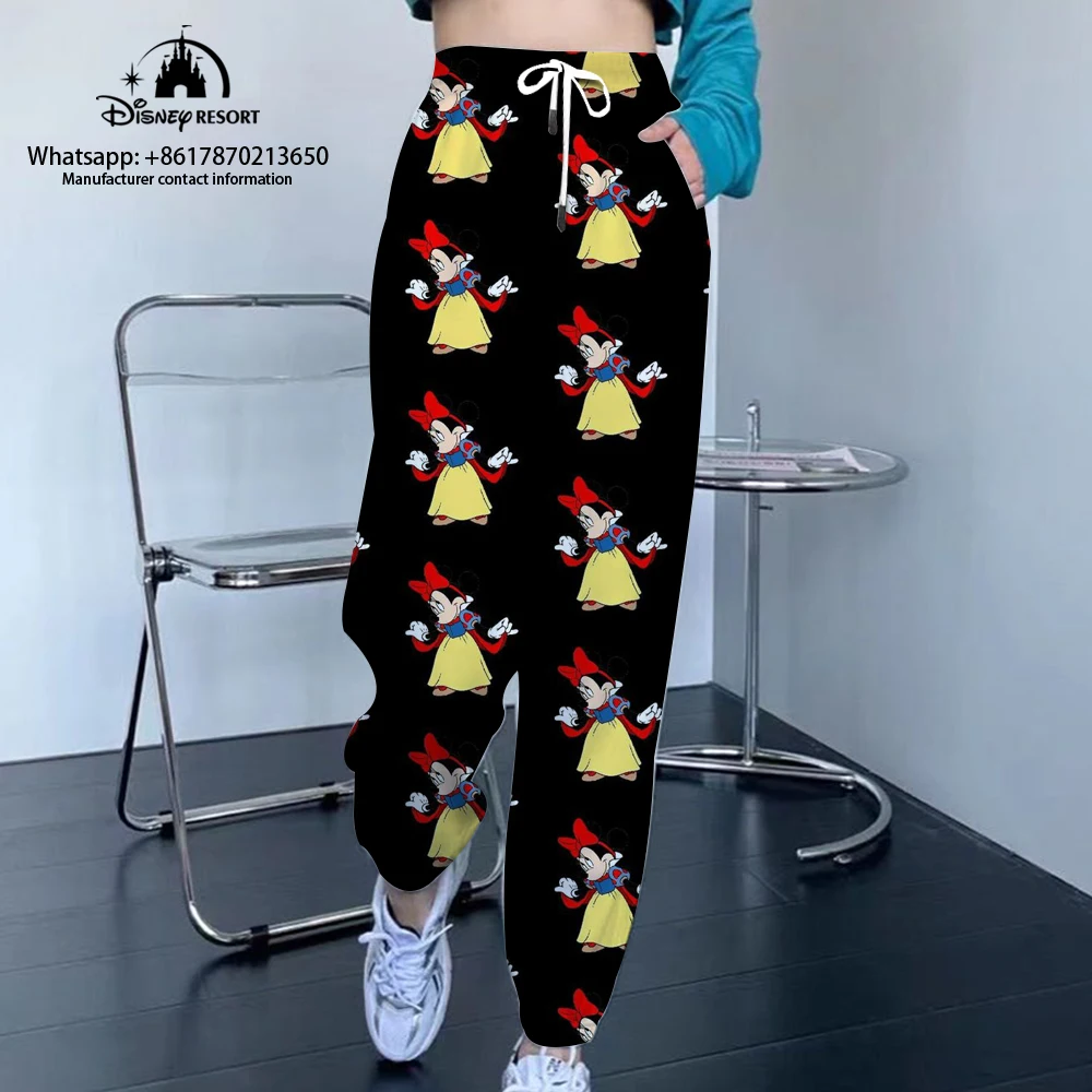Streetwear New Disney Sweatpants Women Hip Hop Mickey and Minnie Print  Loose Sweatpants Drawstring 2023 Casual Cropped Pants - AliExpress