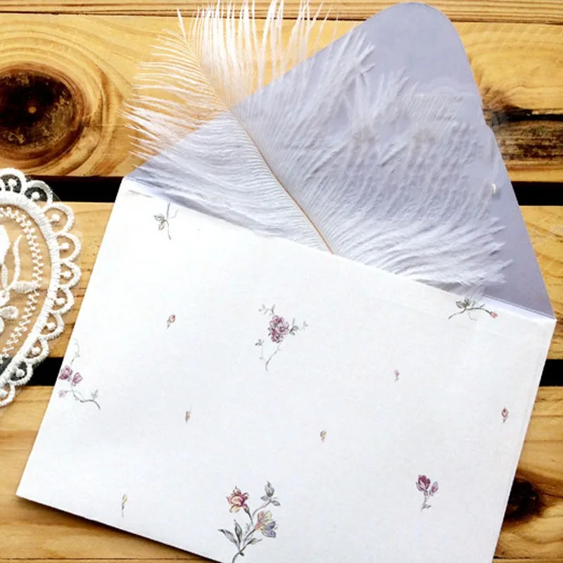 free shipping 50pcs Retro Chinese Flower Craft Envelopes For Letter Card Scrapbooking Gift Wedding Invitation