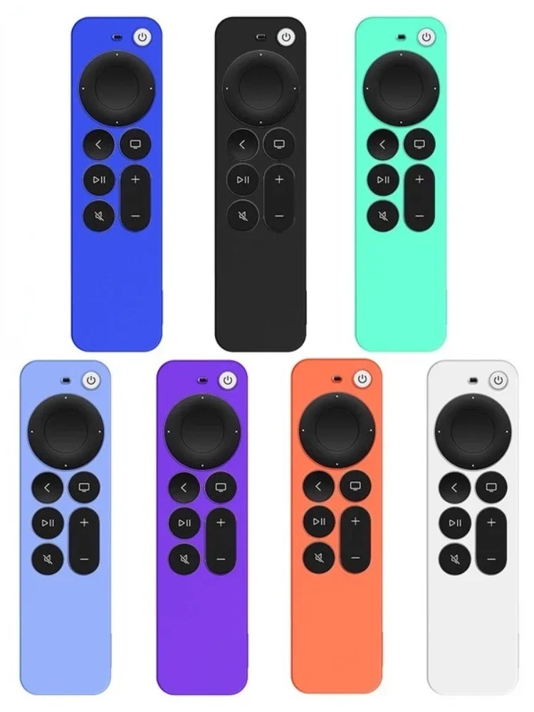   Apple TV용 분실 방지 보호 케이스, 4K 2 세대 Siri 원격 미끄럼 방지, 내구성 실리콘 충격 방지 커버, 2024 신제품 