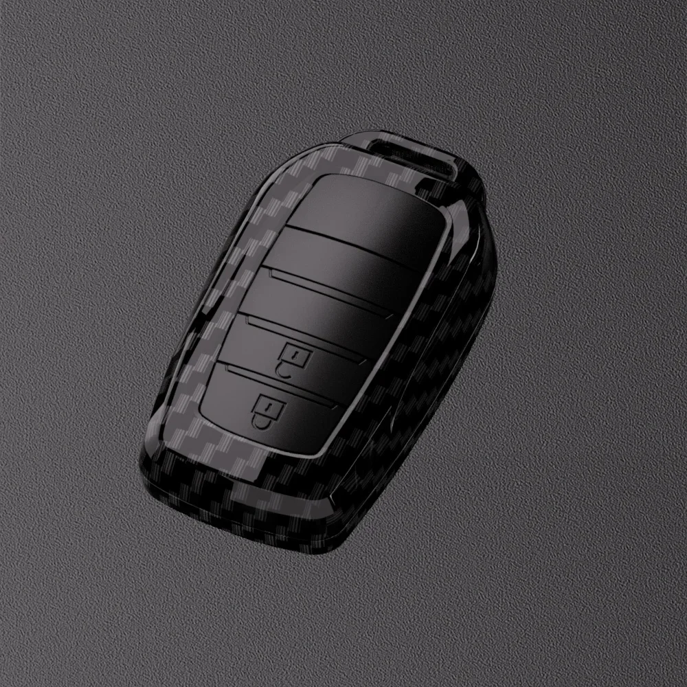 ABS 탄소 섬유 자동차 플립 키 케이스 커버, Toyota Sienna Rav4 Crown Hilux Fortuner Camry Land Cruiser Prado Venza 액세서리