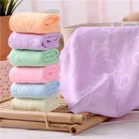 Candy Color Microfiber Kindergarten Square Children's Washing Hands Cleansing Soft Quick-drying Small Towel Hook Up Handkerchief 4