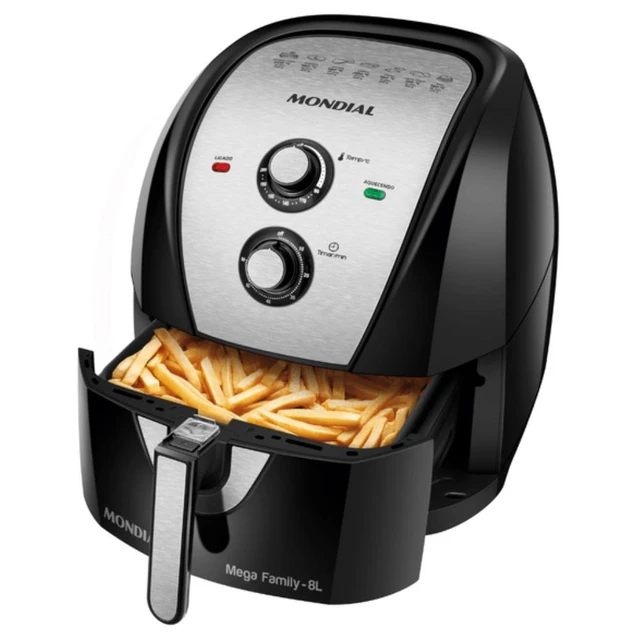 ContiMarket. FREIDORA MONDIAL AIR FRYER - MEGA FAMILY - RED - 8L AFN-80-RI