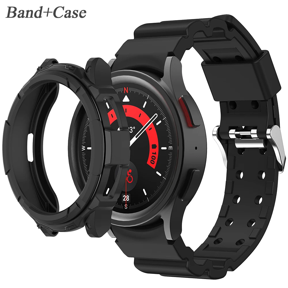 

Ремешок и чехол для Samsung Galaxy Watch 6 Classic 43 мм 47 мм, силиконовый защитный чехол для часов 6, классический браслет