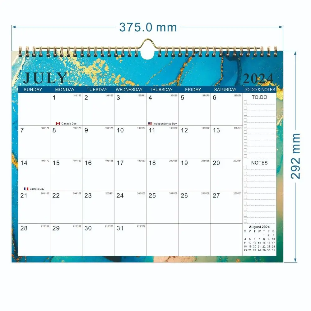 Calendário de Parede Grande Lista de Tarefas Anual Mensal Semanal Diariamente Planejador Agenda 2023 2024 - Imagem 4