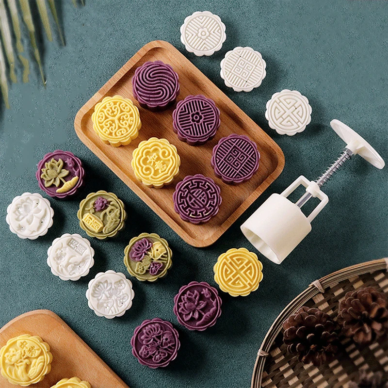 Mini Bloem Maan Cakevorm Mungboon Cake Daisy Zonnebloem Lotus Cookie Stempel Mid-herfst Festival Hand Geperst Gebak Cake Tools - AliExpress