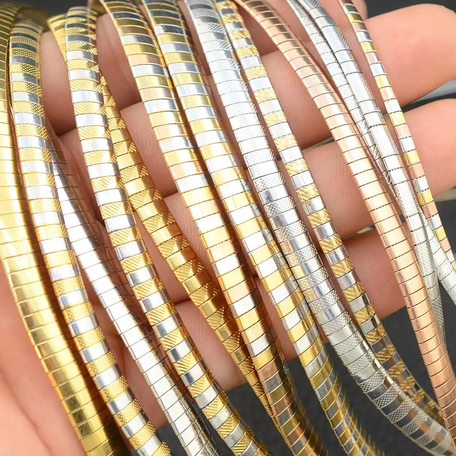 8mm Stainless Steel Jewelry Fashion Romantic Plated gold color Torques Necklaces For women women jewelry