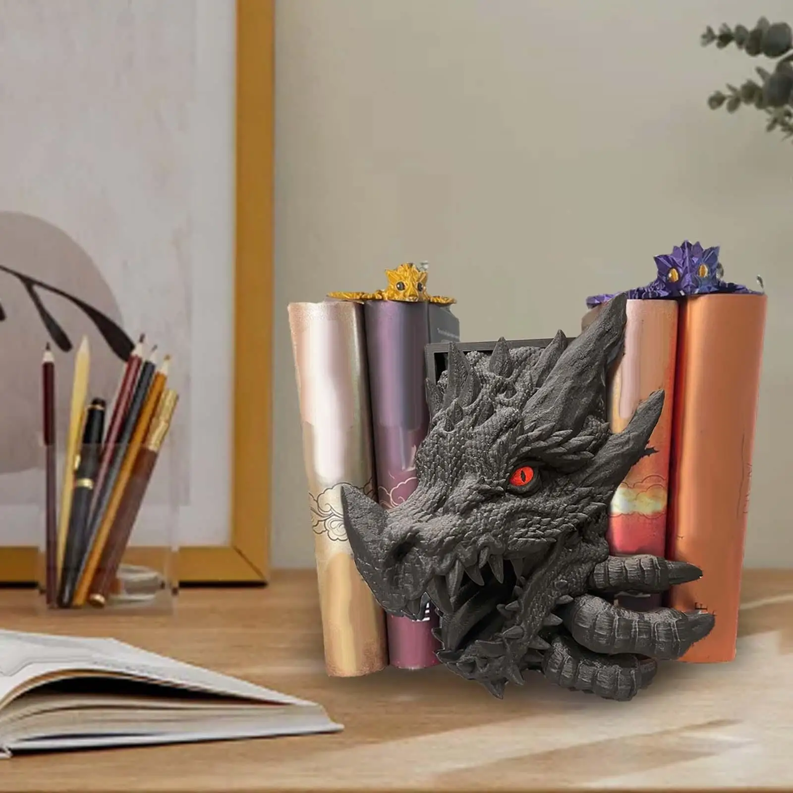 

Статуя Дракона Bookend из смолы, коллекция, скульптура в виде животных, искусственная книга для полок, Офисная спальня, вход в шкаф