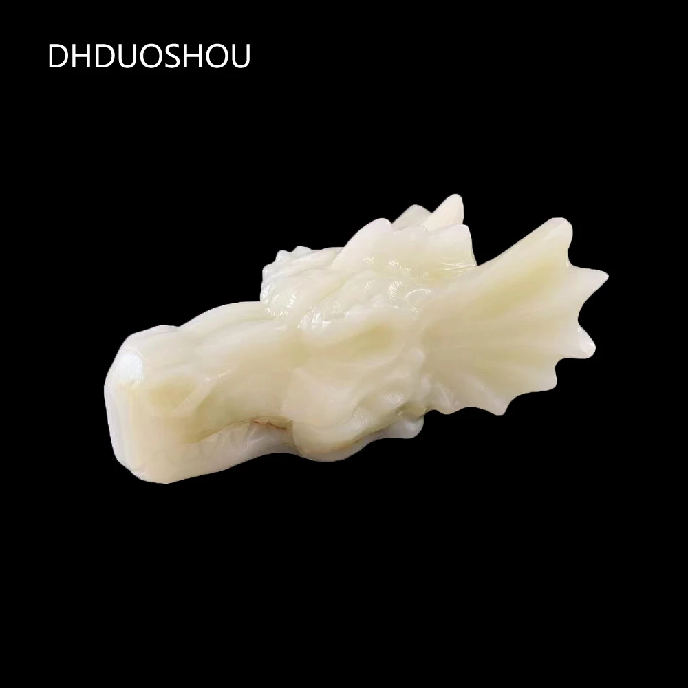 

Customized Natural Crystal Dragon Skulls Head Jade Sculpture Ornaments Hand Carved Reiki Stones For Collection Home Decor Gifts