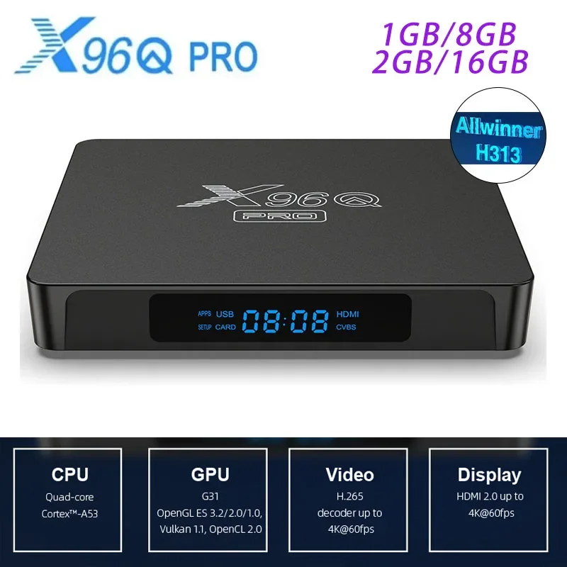 X96q Pro Android Smart TV Box Allwinner H313 TV Box 4K HD Tv Receivers 2.4G WiFi Set Top Box Media Player PK X96Q X96 Mini android 10 tv box x96q 2 4g wifi allwinner h313 quad core 4g 64g 1080p media player x96 q 4k smart set top box