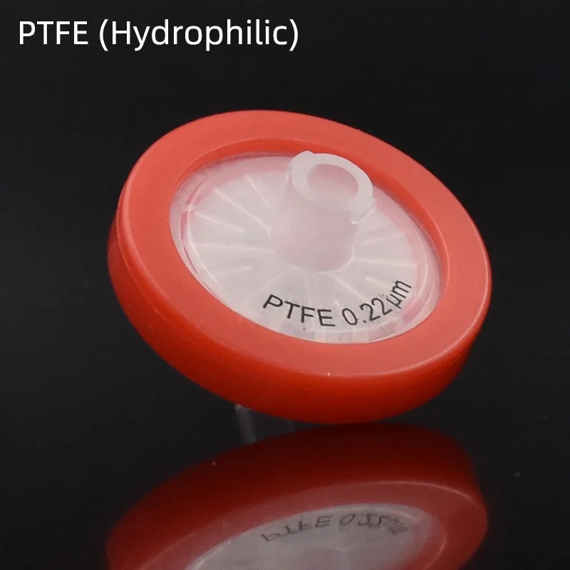 

25 шт., шприцевой фильтр PTFE Luer Millipore, 13 мм/25 мм, гидрофильный игольчатый фильтр с мембраной 0,22/0,45/мкм