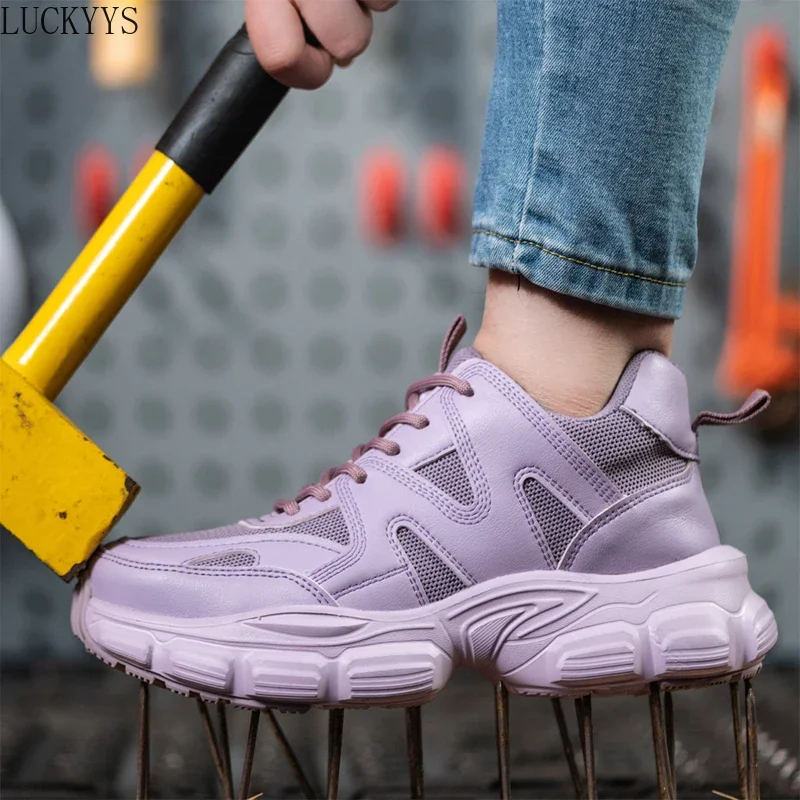 

New Men Women Safety Shoes Anti-smash Anti-puncture Work Shoes Breathable Lightweight Work Sneakers Indestructible Shoes Boots