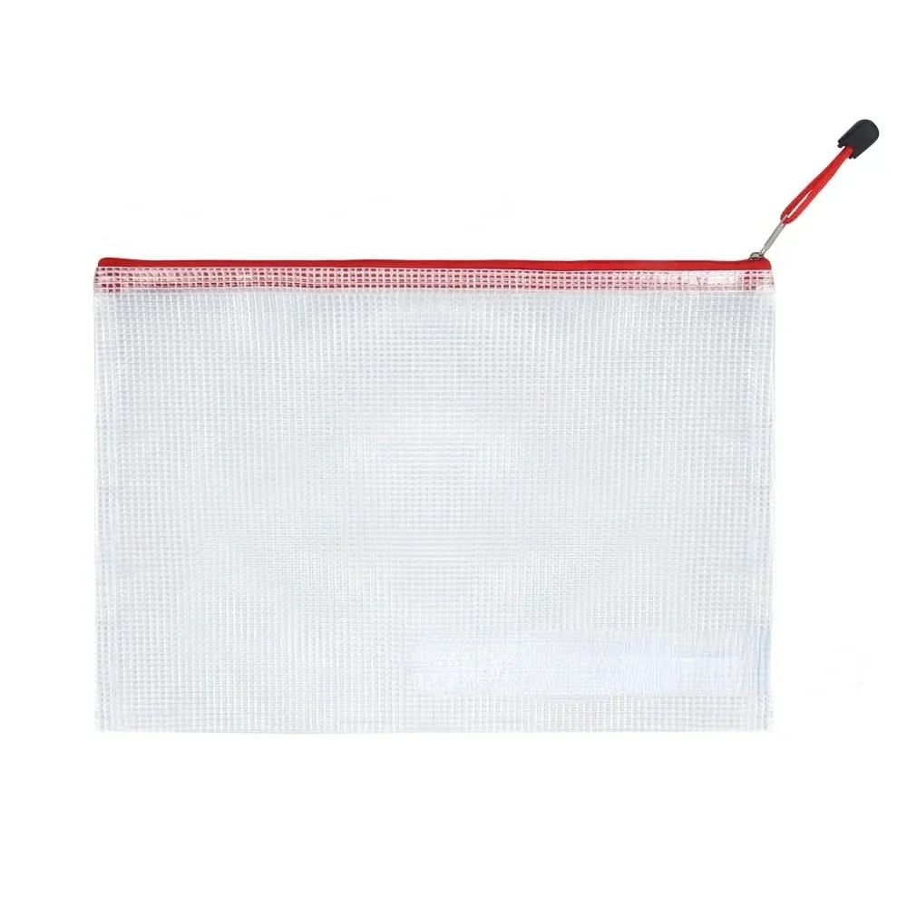 thumbnail image 1 of Bolsa de malla con cremallera, impermeable, de plástico, para documentos, multiusos, para viajes, almacenamiento, electrodomésticos de oficina, bolsas para organizar el hogar, 1 of 5
