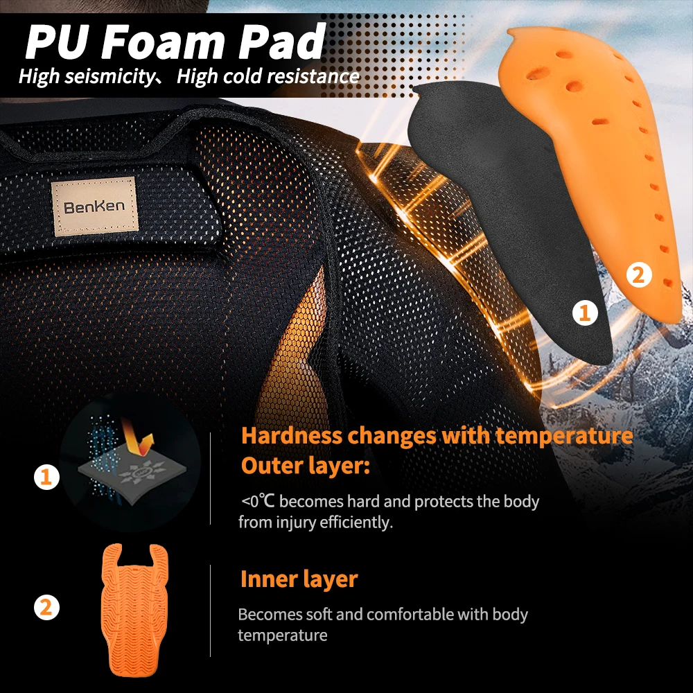 Outdoor Sports Protective Ski Gear Benken Safety Clothing EVA Pad Tights Snowboarding Comfortable Shirt Skiing Snowboarding
