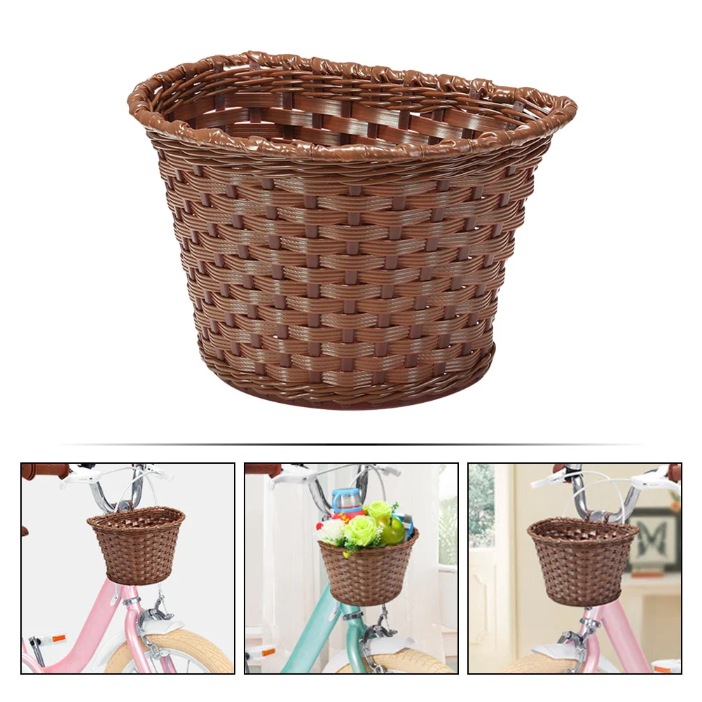 

Rattan Bike Basket Front Handlebar Basket Fruit Vegetable Rattan Basket Container For Kids Accessory