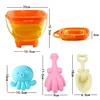Children's Beach Fruit Shaped Folding Bucket Portable Handheld Beach Toy Bucket Shovel Rake Sand Digging Scene 5