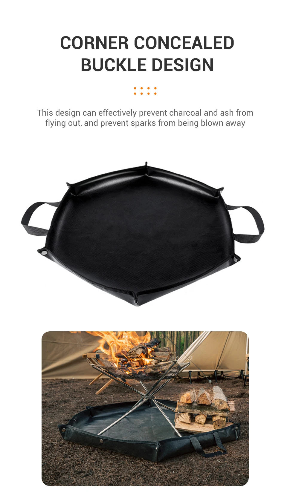 WESTTUNE Camping Feuerfeste Matte Outdoor Grill Picknick Isolierung Matte Fiberglas Outdoor Anti Flamme Isolierung Pad Schutz – Detail 4