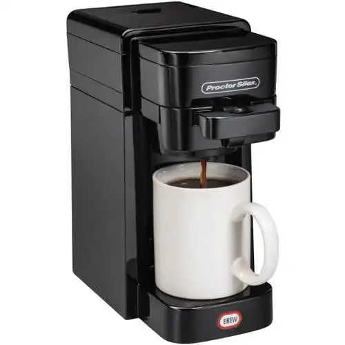 

Single-Serve Coffee Maker, 10 Oz Capacity, Black coffe machine