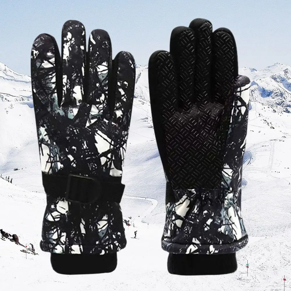 Winter Gloves Fashion Kids Thicken Snow Mittens Adjustable Waterproof Ski For Boys Girls
