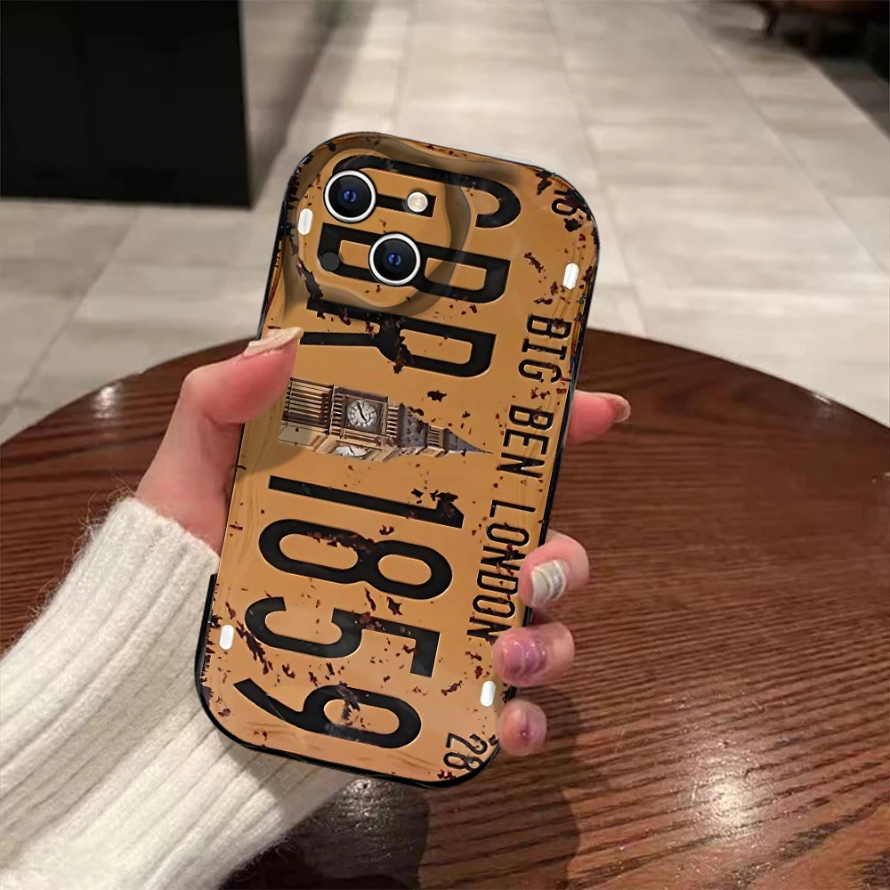 Vintage License Plate Design Phone Case - 3D Wave Soft TPU Back Cover