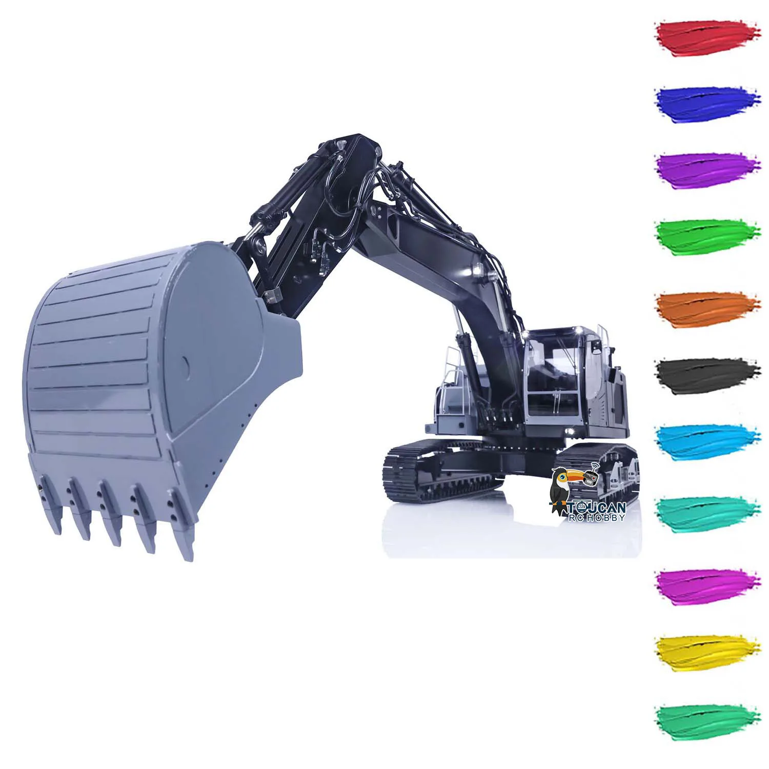 

LESU RC Excavator RTR Aoue LR945 1/14 Hydraulic Black Track Finished Digger PL18EV Lite Metal Engineering Vehicle Model THZH1593