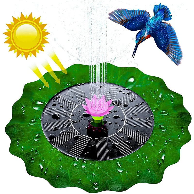 

Solar Water Pond Fountain Lotus Leaf Solar Fountain Pump Floating For Bird Bath Pond Aquarium Pond Garden Decor