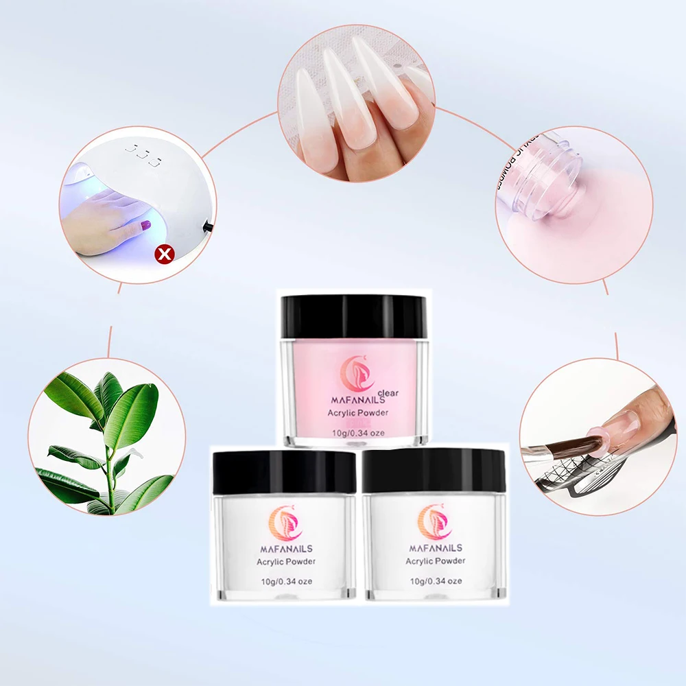 Nail kit nail powder 3Color acrylic powder 40ml for nails liquid set with cup 8pcs/Set professional crystal monomer liquid brush