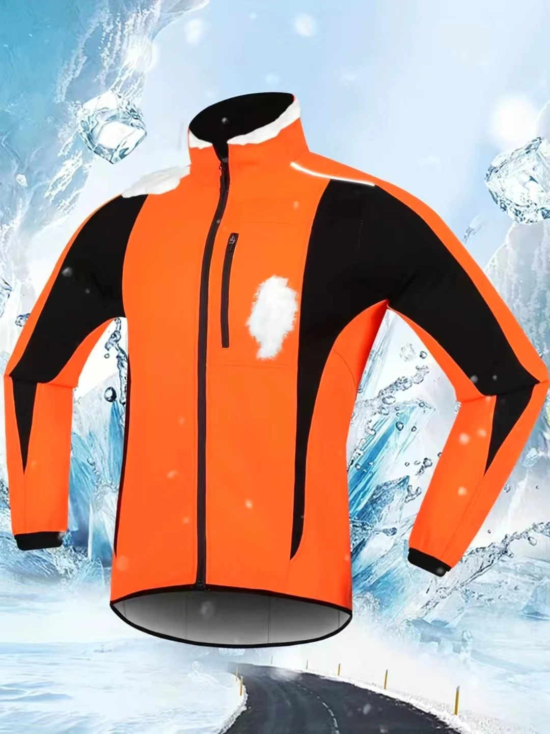 Thermal Fleece Bike Jacket, Waterproof Windproof Cycling Warm Softshell Jacket For Winter