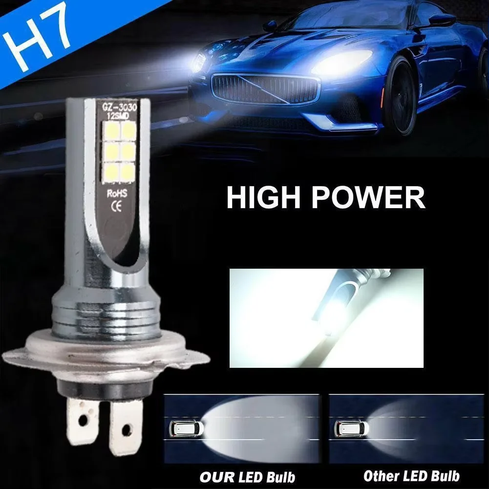 H7 LED Headlight Bulb Kit 1/2/4/8PCs Car Fog Light Bulbs 12V 55W 6000K Headlamp