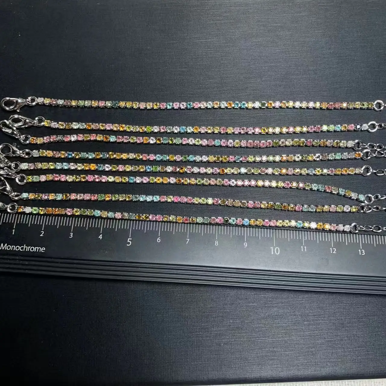 Natural Tourmaline Tennis Bracelet Bracelets & Bangles For Women Adjustable Fine Jewelry Gift Stone RED