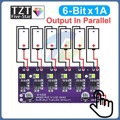 TZT 5 Stück Micro USB 5V 1A 18650 TP4056 Lithium-Batterie-Lademodul Ladeplatine mit Schutzfunktionen und Doppelfunktionen 1A Li-Ion – Detail 2