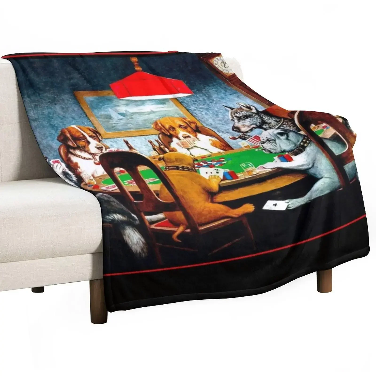 

DOGS PLAYING POKER : Vintage C M Coolidge Print Throw Blanket Luxury Throw Blankets Sofas Of Decoration Nap Blankets