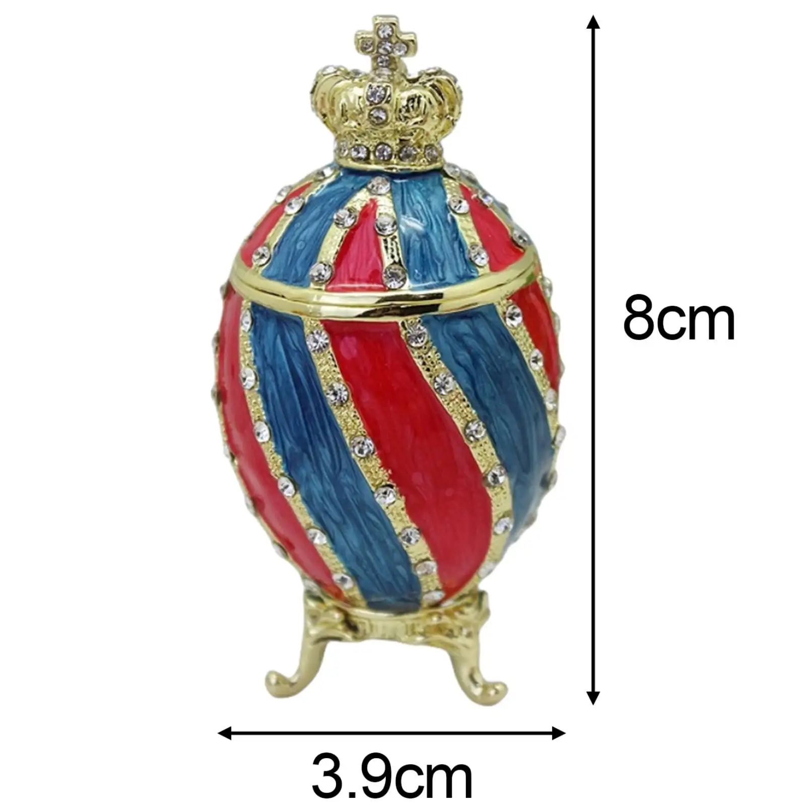 TOLIDA Piccolo portagioie in metallo dipinto a mano smaltato, scatola portagioie di lusso per orecchini, collane, anello come regalo di nozze, decorazione a farfalla (L