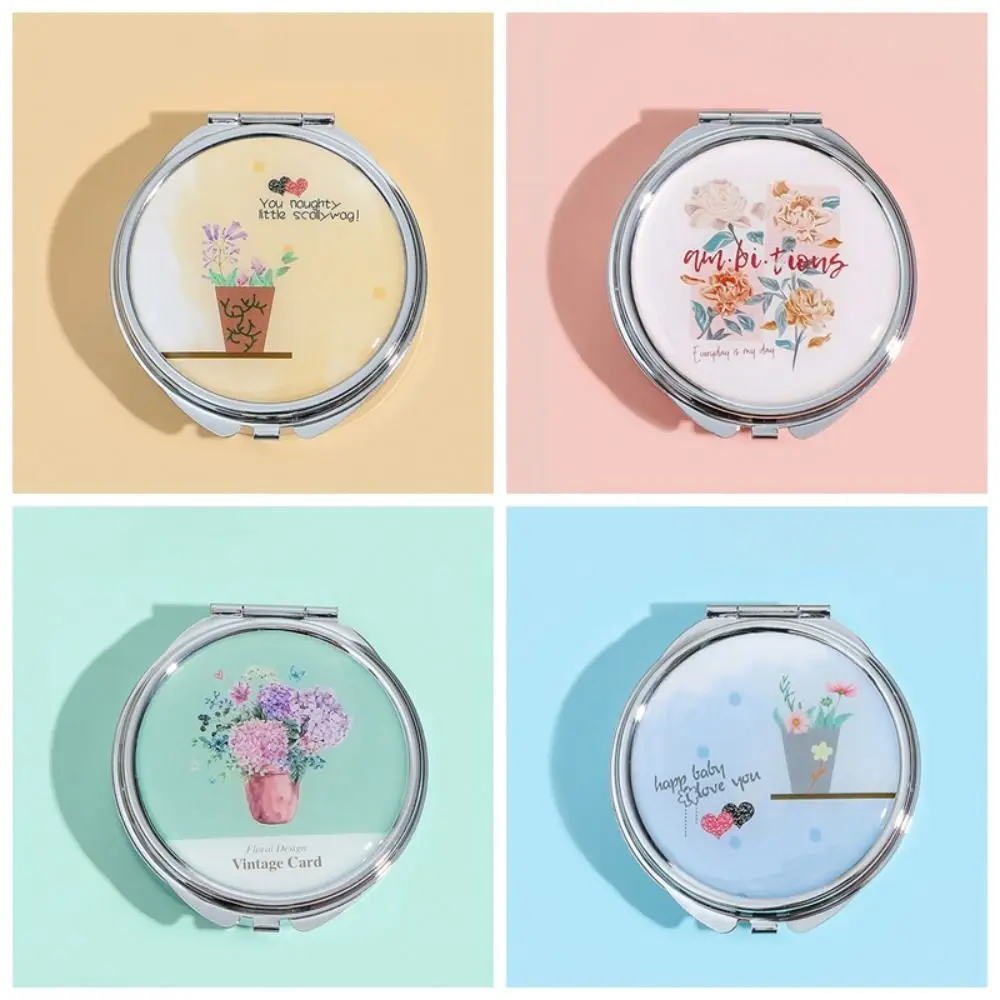 

Folding Round 3 Grid Metal Pill Box Cartoon Small Capacity Storage Box Dual Function Portable Jewelry Box Girl